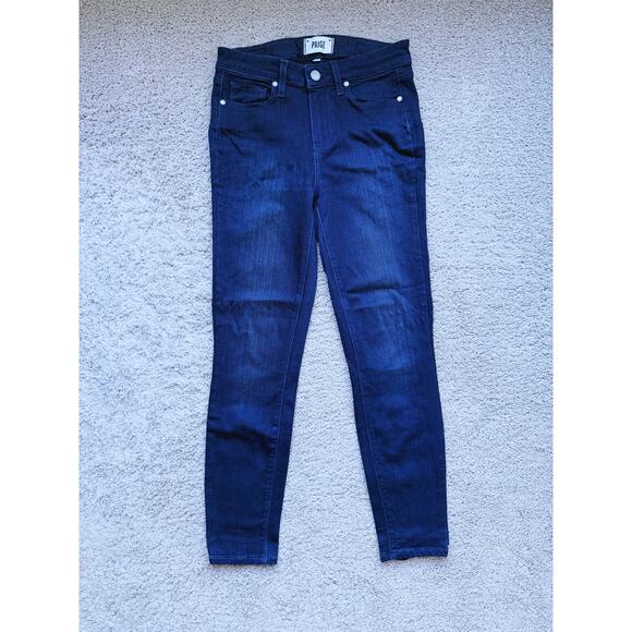 Paige Hoxton Ankle Skinny Jeans Size 26 Dark Wash Blue Classic Timeless Fall - Picture 3 of 6
